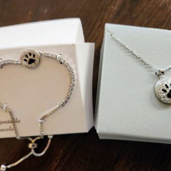 Diamond Black Paw Bracelet & Necklace Set - NWOB - Picture 3 of 3